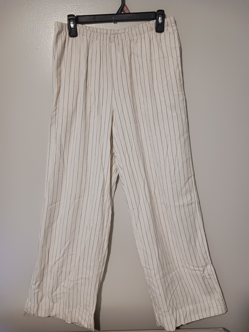 A New Day Wide Leg Pinstripe Pants in Cream and Black